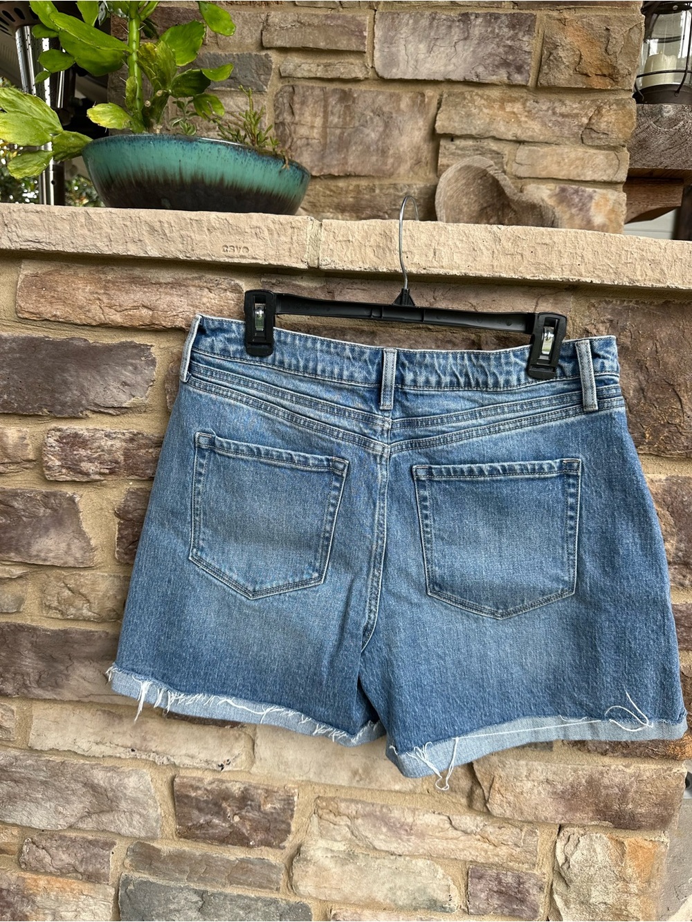 Women's Blue Denim Jean Shorts - Picture 2 of 5